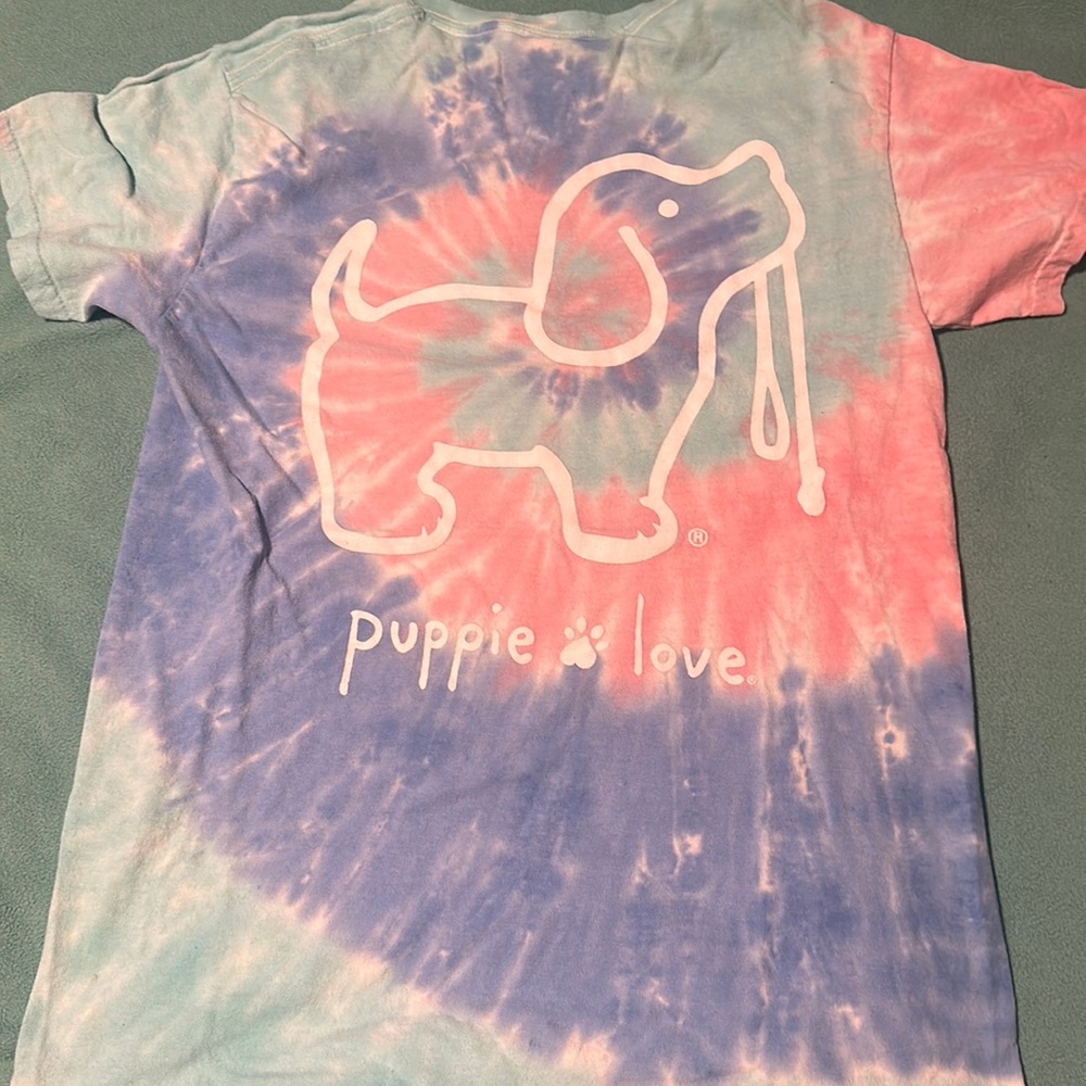 Small Pastel Tie Dye Puppie Love Tee